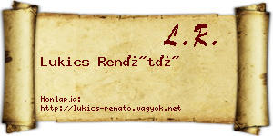 Lukics Renátó névjegykártya